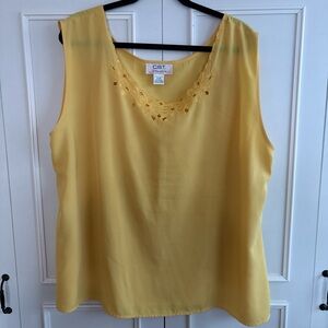 Women's Sleeveless Yellow Tank Top